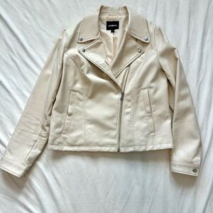 Express Women's Off-White Leather Jacket